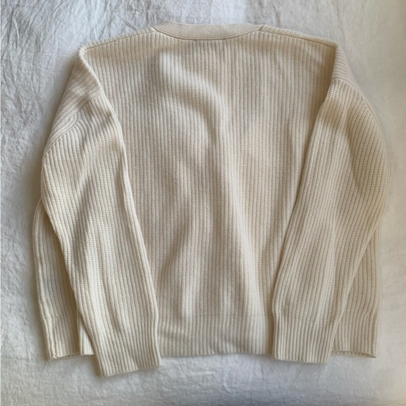 Jenni Kayne Cropped Cashmere Cocoon V Neck Knit Cardigan Sweater Ivory - Picture 6 of 9